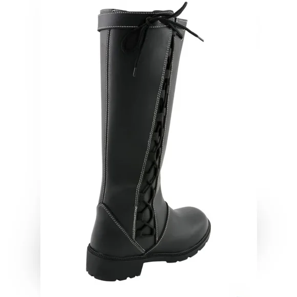 Milwaukee Black 17-Inch Lace Side Leather Boots with Contrast Stitching #1124 - Picture 13 of 16